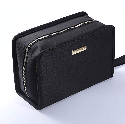 ROWNYEON Portable Lipstick Tester Case Lipstick Stock Case Holder Organization with Carrying Handle Lipstick Makeup Bag ( 70 Slot Golden zipper black )