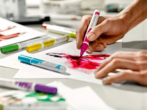 Royal Talens - Ecoline Líquido Acuarela Dibujo Pintura Rotuladores Pincel - Juego de 5 en Plástico Cartera - Primarios