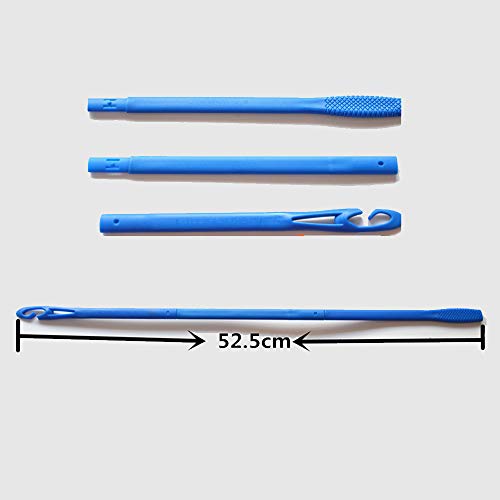 Rpanle 27"/55cm Magia Rizadores de Cabello Rizos Espirales Kit de Peinado, 20 piezas de rizadores de pelo sin calor y 1 ganchos de peinado para cabello extra largo,Rosado & Azul…