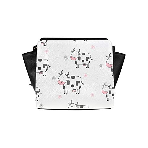 Rtosd Snow White Happy Sleepy Milk Cartera de vaca Bolsos de bandolera Bolsas de viaje Bolsas de lona Bolsas de hombro Organizador de equipaje para damas Chicas Mujeres Trabajar al aire libre