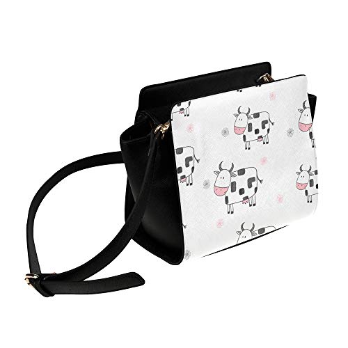 Rtosd Snow White Happy Sleepy Milk Cartera de vaca Bolsos de bandolera Bolsas de viaje Bolsas de lona Bolsas de hombro Organizador de equipaje para damas Chicas Mujeres Trabajar al aire libre