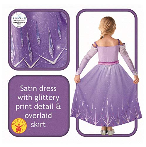 Rubies 300460 5-6 Disney Frozen 2 - Disfraz de Frozen 2, para niñas, multicolor