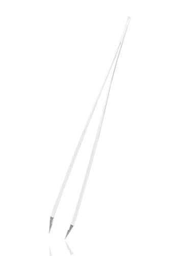 Rubis clásico - Pinzas de Depilar Profesionales - Pinza de Acero Inoxidable - Depilacion de Gran Precision para Cejas y Pelo Facial (oblicua / slant, blanco)