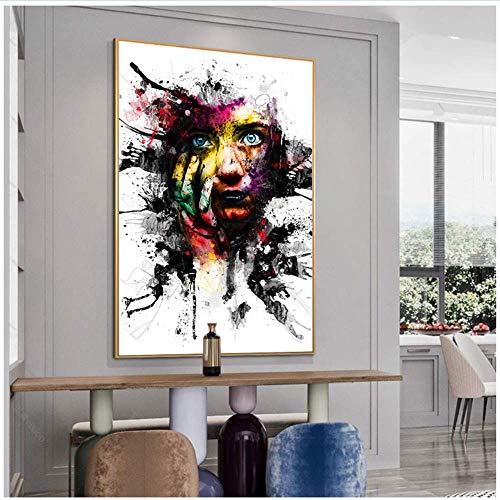 RuiChuangKeJi Impresión en Lienzo 20x30cm sin Marco Graffiti Abstracto Arte GIRS Pinturas faciales En el Arte Carteles Arte Moderno de la Calle Imágenes para Sala de Estar