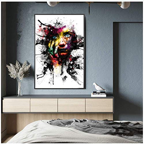 RuiChuangKeJi Impresión en Lienzo 20x30cm sin Marco Graffiti Abstracto Arte GIRS Pinturas faciales En el Arte Carteles Arte Moderno de la Calle Imágenes para Sala de Estar
