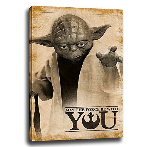 RuidoRosa Cuadro Lienzo Star Wars Yoda, Que la Fuerza te acompañe (40x30)