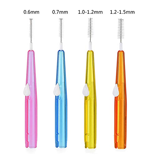 Ruier-hui Cepillos Interdentales Palillo Interdental(60 pcs) Palillos Dentales Palillo de Dientes Cepillo Dental Limpiardor de Dientas Hilo Interdental (Amarillo)