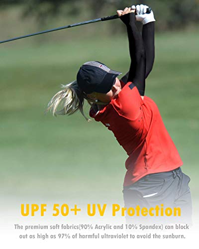 Ruiuzi Brazo Largo Enfriamiento Brazo Mangas Protección UV para Guantes Hombres Mujeres Niños Bloqueador Solar Protector Correr Golf Ciclismo Conducir (Gris, Dedo)