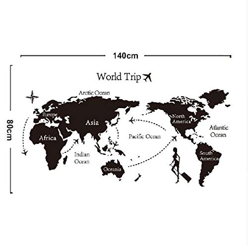 Rureng Voyage Monde   Amovible Autocollants Art Décoration De La Maison Toile De Fond Papier Peint Stickers Muraux140Cm * 80Cm