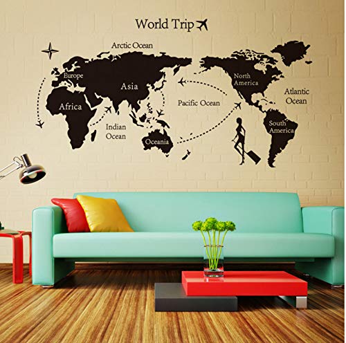 Rureng Voyage Monde   Amovible Autocollants Art Décoration De La Maison Toile De Fond Papier Peint Stickers Muraux140Cm * 80Cm