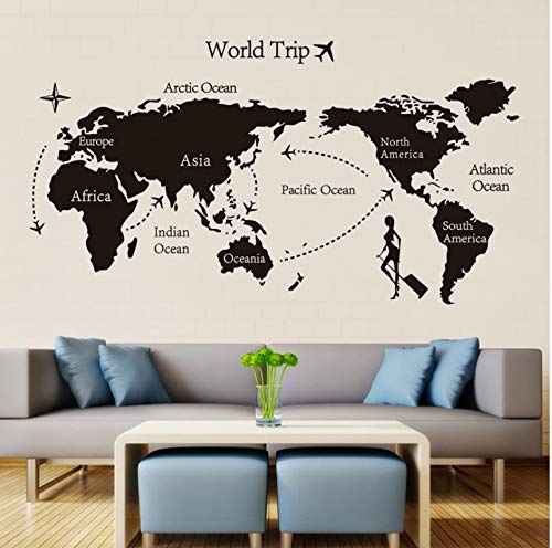 Rureng Voyage Monde   Amovible Autocollants Art Décoration De La Maison Toile De Fond Papier Peint Stickers Muraux140Cm * 80Cm
