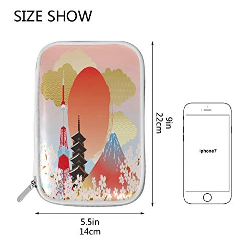 RXYY Estuche para lápices con diseño de flores de Tokio de Japón, bolsa de lápices con cremallera, bolsa de viaje organizadora, cepillo cosmético, para niñas y niños