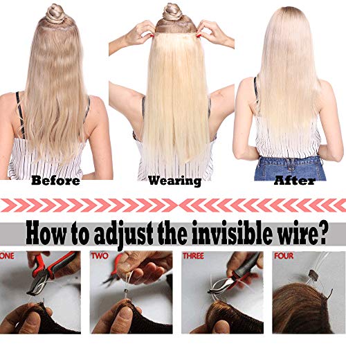 S-noilite Extensiones con Double Hilos Natural Una Pieza 100% Pelo Humano Colores disponibles (40cm-60g), 1# Negro oscuro