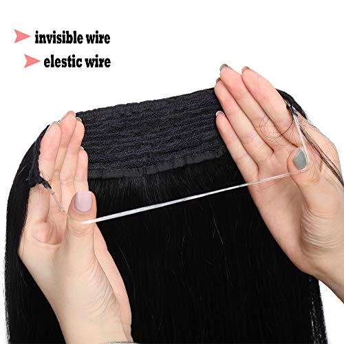 S-noilite Extensiones con Double Hilos Natural Una Pieza 100% Pelo Humano Colores disponibles (40cm-60g), 1# Negro oscuro