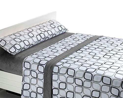 SABANALIA Juego de sábanas de coralina Spring - Gris, Cama 135