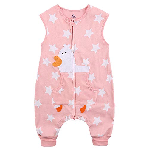 Sacos De Dormir Para Bebé Otoño E Invierno Nuevos Niños Y Niñas Chaleco Acolchado De Algodón Anti-Patadas Saco De Dormir Pijama Para Niños-Pink Duck_90Cm