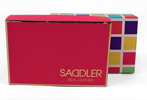SADDLER Billetera Triple Pliegue de 14cm para Mujeres con Cremallera de 3 Vias y Monedero de 2 Secciones - Rojo