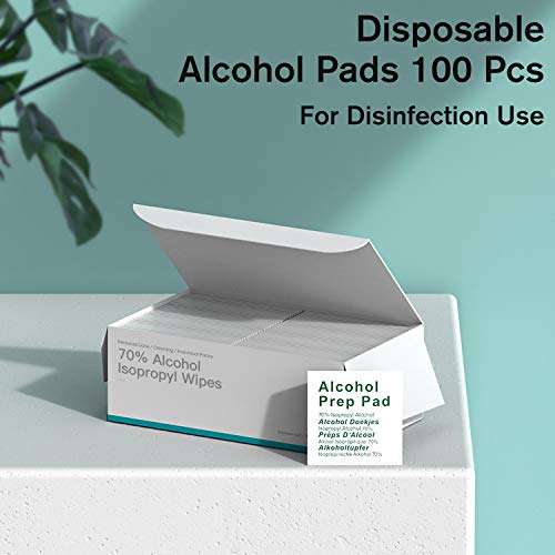 SAEYON [100 Piezas] Hisopos de Alcohol, Toallitas de Isopropilo con Alcohol al 70% ~ 75%, Desechables de Alcohol Prep Pads 60mm x 60mm