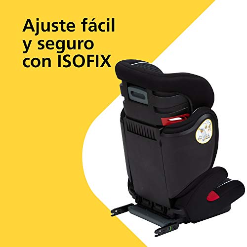 Safety 1st Road Fix Silla Coche Grupo 2 3 Isofix, crece con el niño 3-12 años (15-36 kg), Protección lateral segura, Ajuste fácil y seguro, color Pixel Black