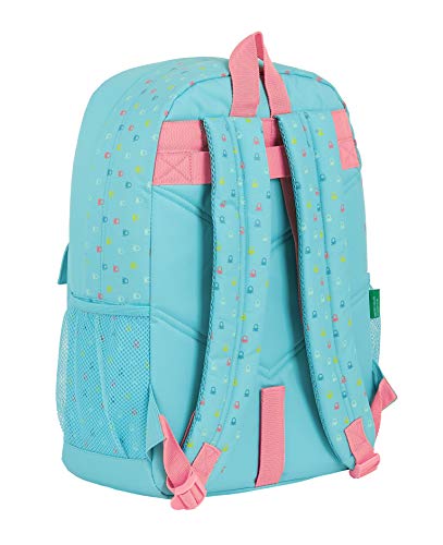 Safta 612075754 Mochila grande adaptable a carro Benetton, azul claro