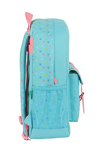 Safta 612075754 Mochila grande adaptable a carro Benetton, azul claro
