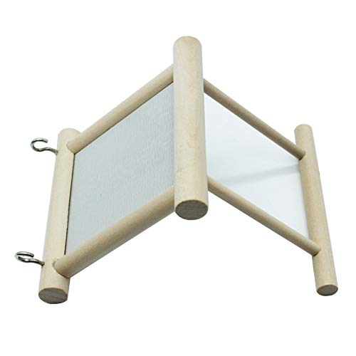 Sahgsa Columpio de pájaro Budgie Cockatiel Jaula Hamaca Columpio Juguete Colgante con Espejo y Gancho para pájaro