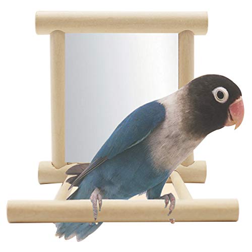 Sahgsa Columpio de pájaro Budgie Cockatiel Jaula Hamaca Columpio Juguete Colgante con Espejo y Gancho para pájaro