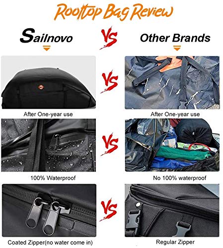 Sailnovo Maletero Techo Coche Impermeable Cofre Techo Coche Portaequipajes Coche Techo Maleta Techo Coche Plegable Impermeable Resistente 580 litros (580L/ 600D)