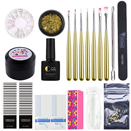 Saint-Acior Herramientas para Manicura de Uñas 8PCS Gel Uñas Esmalte Semipermanente 36W LED Lámpara Secador de Uñas Primer Uñas Topcoat Kit (GY33-BH8L)