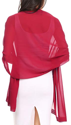 Sakkas 18224 - Naomi mujer suave pura adornado gasa nupcial de la boda bufanda mantón del abrigo - Rhinestone-burg - 7029