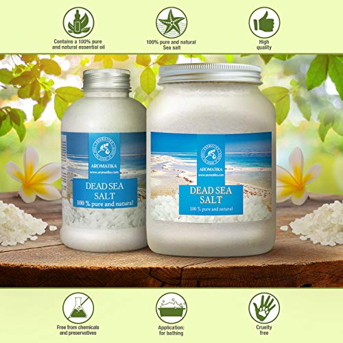 Sal del Mar Muerto 1000g - 100% Puro y Natural - 1Kg Sales del Mar Muerto - Mejor para un Buen Sueño - Alivio para el Estrés - Baño - Belleza - Relajante - Sales de Baño