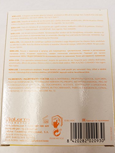 Salerm Cosmetics Kera-liss - 4 Vials x 0.44 oz by Salerm