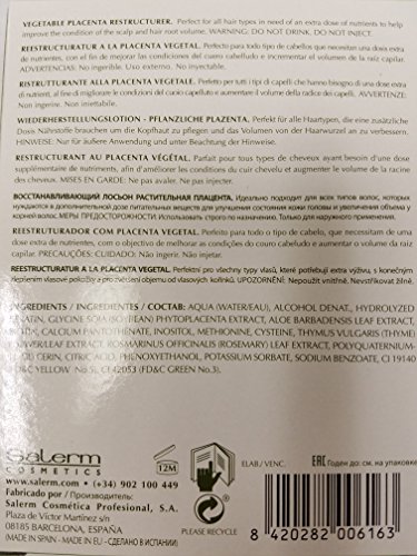 Salerm Vegetable Placenta Restructurer, 4 x .44 oz vials by Salerm