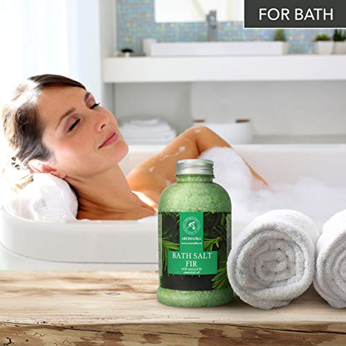 Sales Marinas de Baño con Aceite de Abeto 600g - las Sales de Baño Naturales Poseen Propiedades Beneficiosas para Lograr un Buen Descanso y Reducir el Estrés - Cuidado Corporal - Baños de Relajación