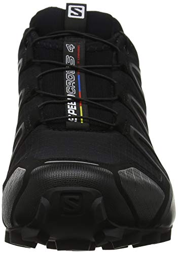 Salomon Speedcross 4, Zapatillas de Trail Running para Hombre, Negro (Black/Black/Black Metallic), 44 2/3 EU