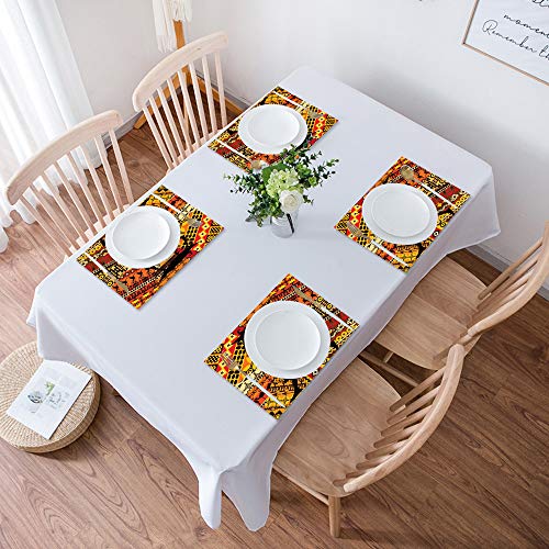 Salvamanteles Individuales Juego de 4,Mujer africana, silueta de una mujer indígena lle,Lavables Manteles Individuales de Vinil de Esteras, Resistentes al Calor Antideslizante Fácil de Limpiar 30x45cm