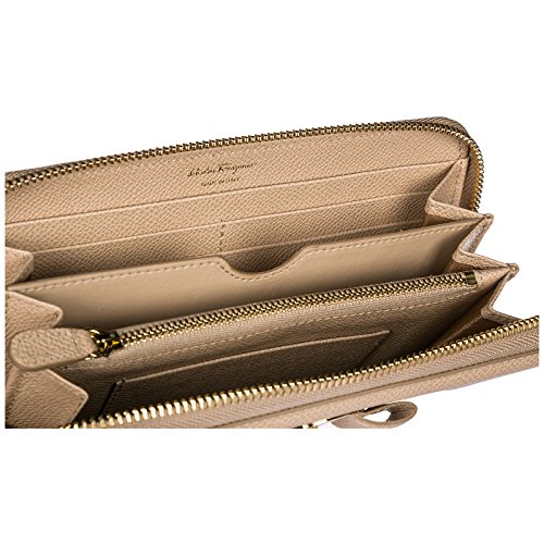 Salvatore Ferragamo mujer Vara monedero beige