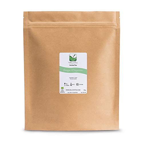 Salvia Hojas Té Hierbas Orgánicas - Especias Gourmet De Grecia. - Hierbas de cocina de hoja entera para cocinar - Sage Seco - Salvia officinalis - Sauge - Sabio 100g