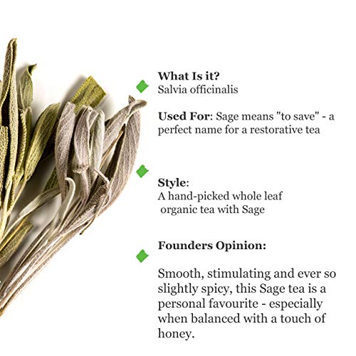 Salvia Hojas Té Hierbas Orgánicas - Especias Gourmet De Grecia. - Hierbas de cocina de hoja entera para cocinar - Sage Seco - Salvia officinalis - Sauge - Sabio 100g