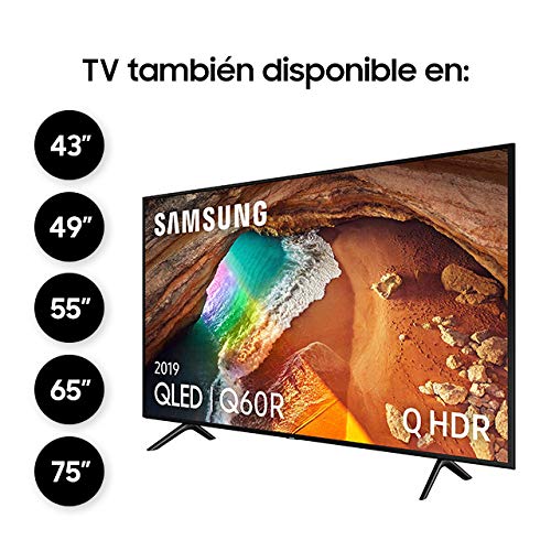 Samsung QLED 4K 2019 55Q60R - Smart TV de 55" con Resolución 4K UHD, Supreme Ultra Dimming, Q HDR, Inteligencia Artificial 4K, One Remote Control, Apple TV y compatible con Alexa