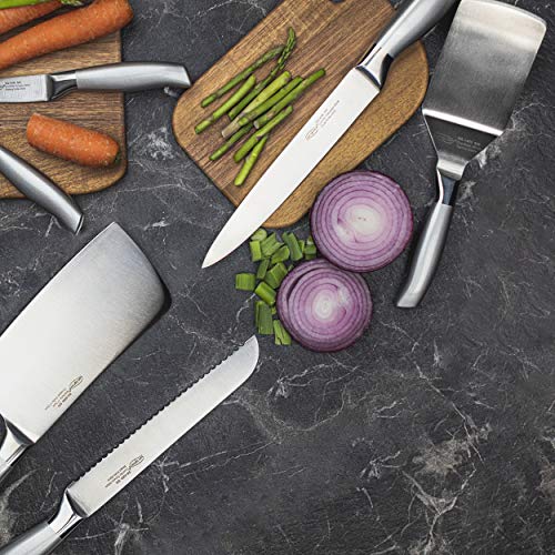 San Ignacio PK1990 Colección Jávea Completa: Juego de 9 Cuchillos Hacha de Cocina, Chef, Fileteador, Asiático, Espátula, Jamonero, Pan, Multiusos y Pelador-Acero Inoxidable