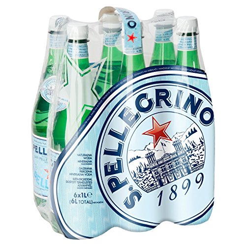San Pelegrino - Agua mineral natural con gas, 6 botellas, 1L
