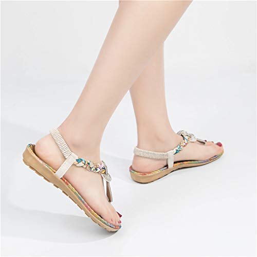 Sandalias de Vestir Plano para Mujer Verano Primavera 2019 PAOLIAN Calzado Chanclas Fiesta Playa Elegantes Tallas Grandes Zapatos Piel sintético Casual Dama Escuela Cómodos 35-40 EU