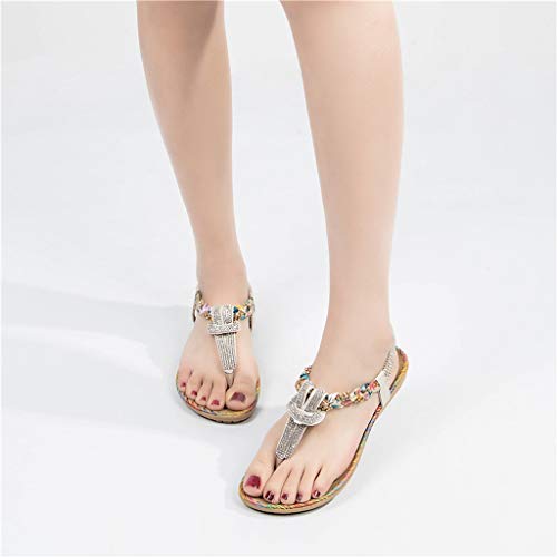 Sandalias de Vestir Plano para Mujer Verano Primavera 2019 PAOLIAN Calzado Chanclas Fiesta Playa Elegantes Tallas Grandes Zapatos Piel sintético Casual Dama Escuela Cómodos 35-40 EU