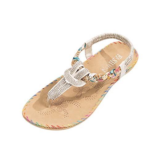 Sandalias de Vestir Plano para Mujer Verano Primavera 2019 PAOLIAN Calzado Chanclas Fiesta Playa Elegantes Tallas Grandes Zapatos Piel sintético Casual Dama Escuela Cómodos 35-40 EU
