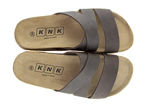 Sandalias Plataforma. Sandalias Mujer con Suela Bio y Cuerda de Yute, Piel Sprinter Color Moka, Nº 37. Sandalias de Piel Fabricadas en España. (Ref. 9840-mk nº 37)