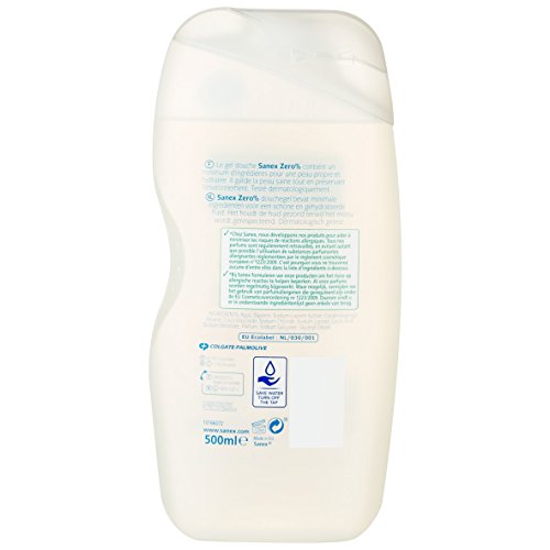 Sanex Gel de ducha 0% pieles secas 500 ml – pack de 2