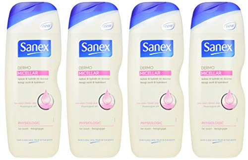 Sanex Gel de ducha Dermo Micelar fisiológico 700 ml – Lote de 4