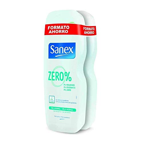 Sanex Zero% Piel Normal, Gel de Ducha - Pacl 2 ud x 600 ml