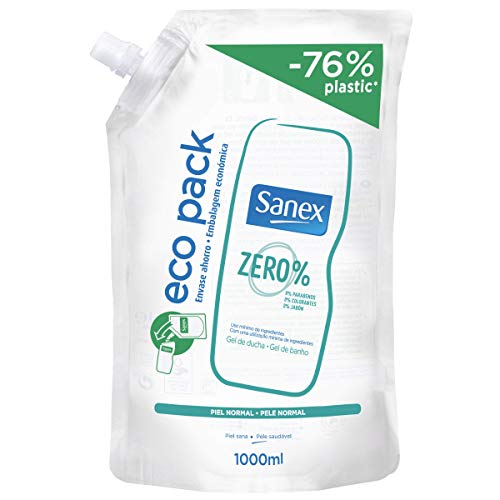 Sanex Zero% Piel Normal, Gel de Ducha Recambio - 1000 ml